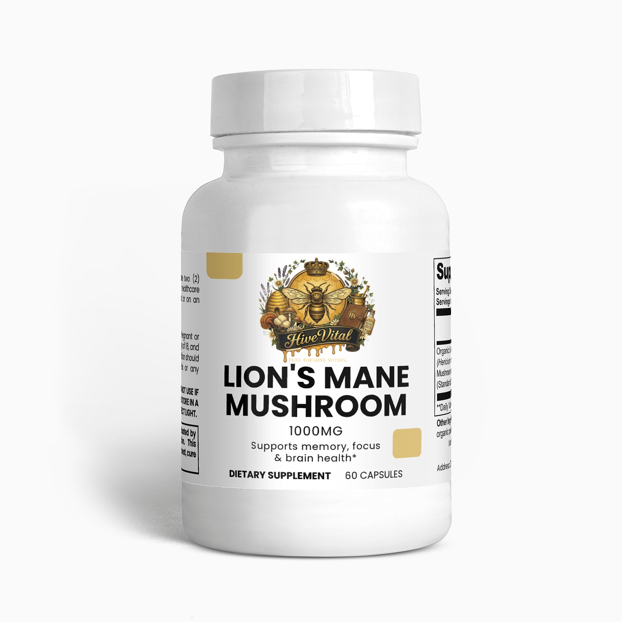 Lion's Mane Mushroom - Gluten Free, Non-GMO, Vegan, Lactose Free