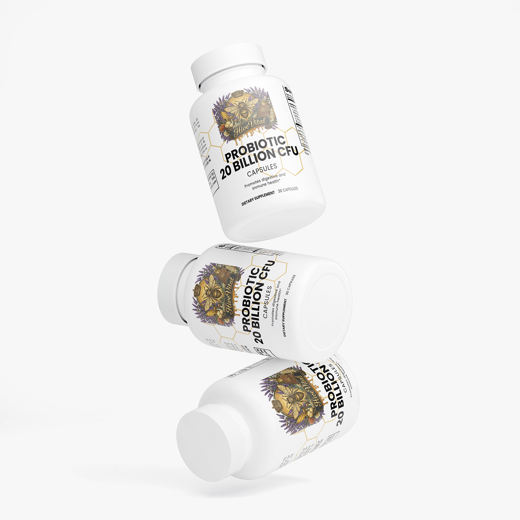 Probiotic 20 Billion ~ Vegan, 100% Natural, Lactose & Gluten Free