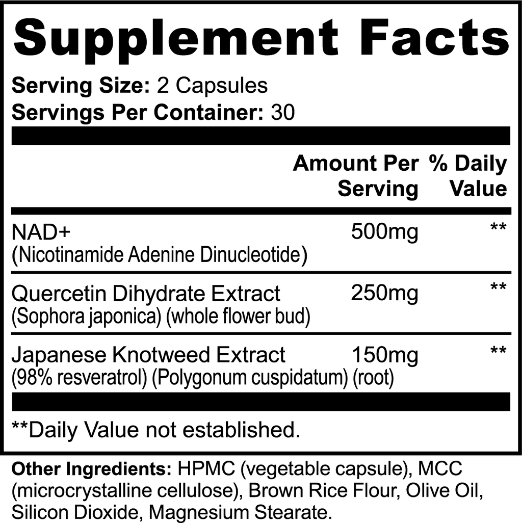 NAD+ ~ 100% Natural, Vegan, Non-GMO