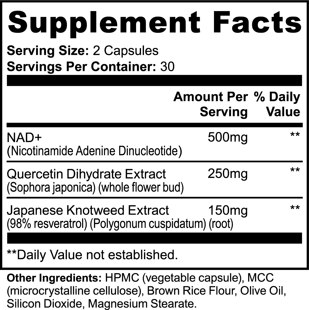 NAD+ ~ 100% Natural, Vegan, Non-GMO