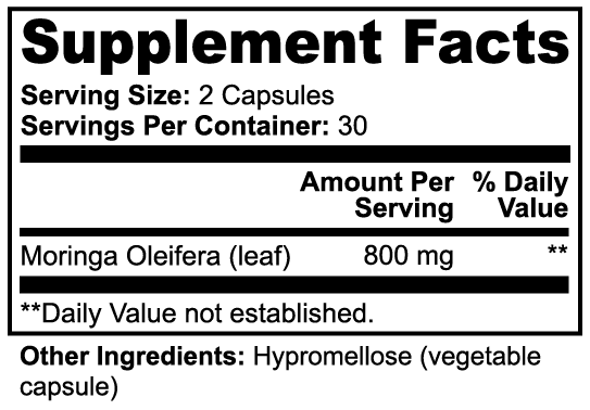 Moringa Pure ~ 100% Natural, Vegan, Non-GMO