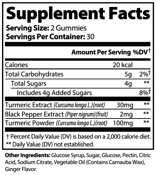 Turmeric Gummies ~ Vegan, Gluten Free, Non-GMO